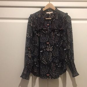 LOFT Winter Floral Pattern Top